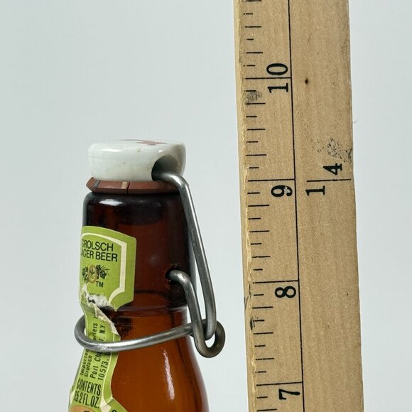 Grolsch 2 Amber Glass Swing Top Bottles Embossed Logo Bar Collectibles Bottles - Picture 7 of 8